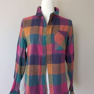 Forever 21 Colorful Plaid Button Down Shirt